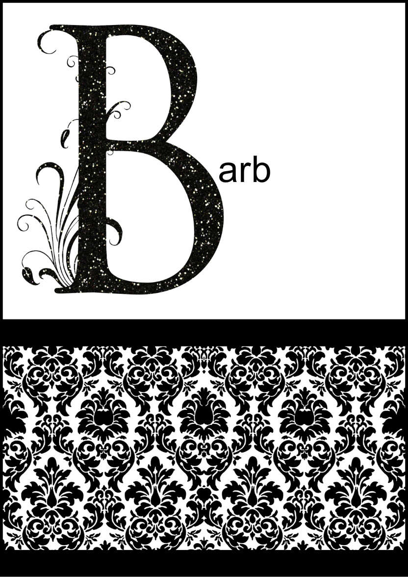 Damask Monogram Letter B Card - card made with Crafty Bob's Card Creator