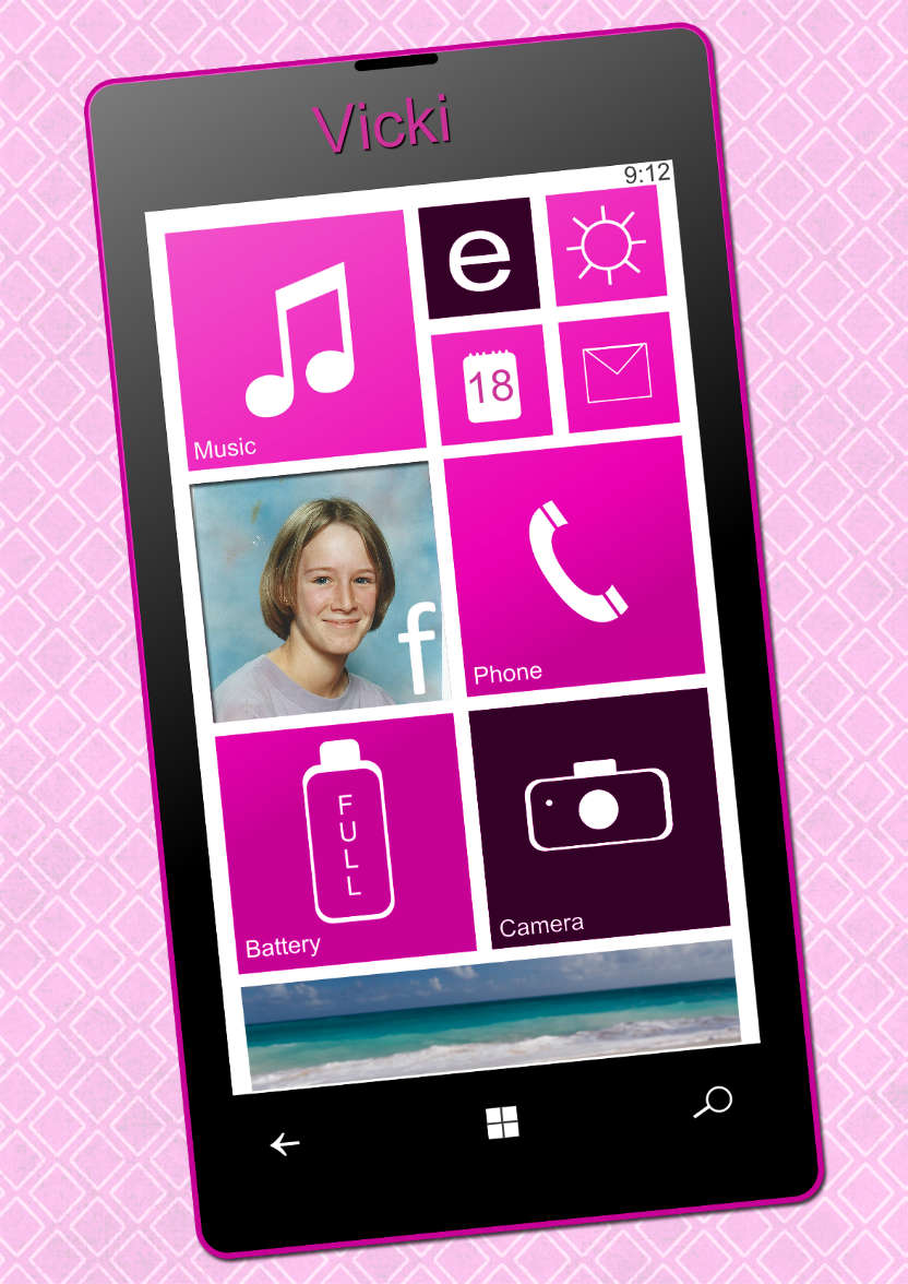 Smart Phone Card Female - card made with Crafty Bob's Card Creator
