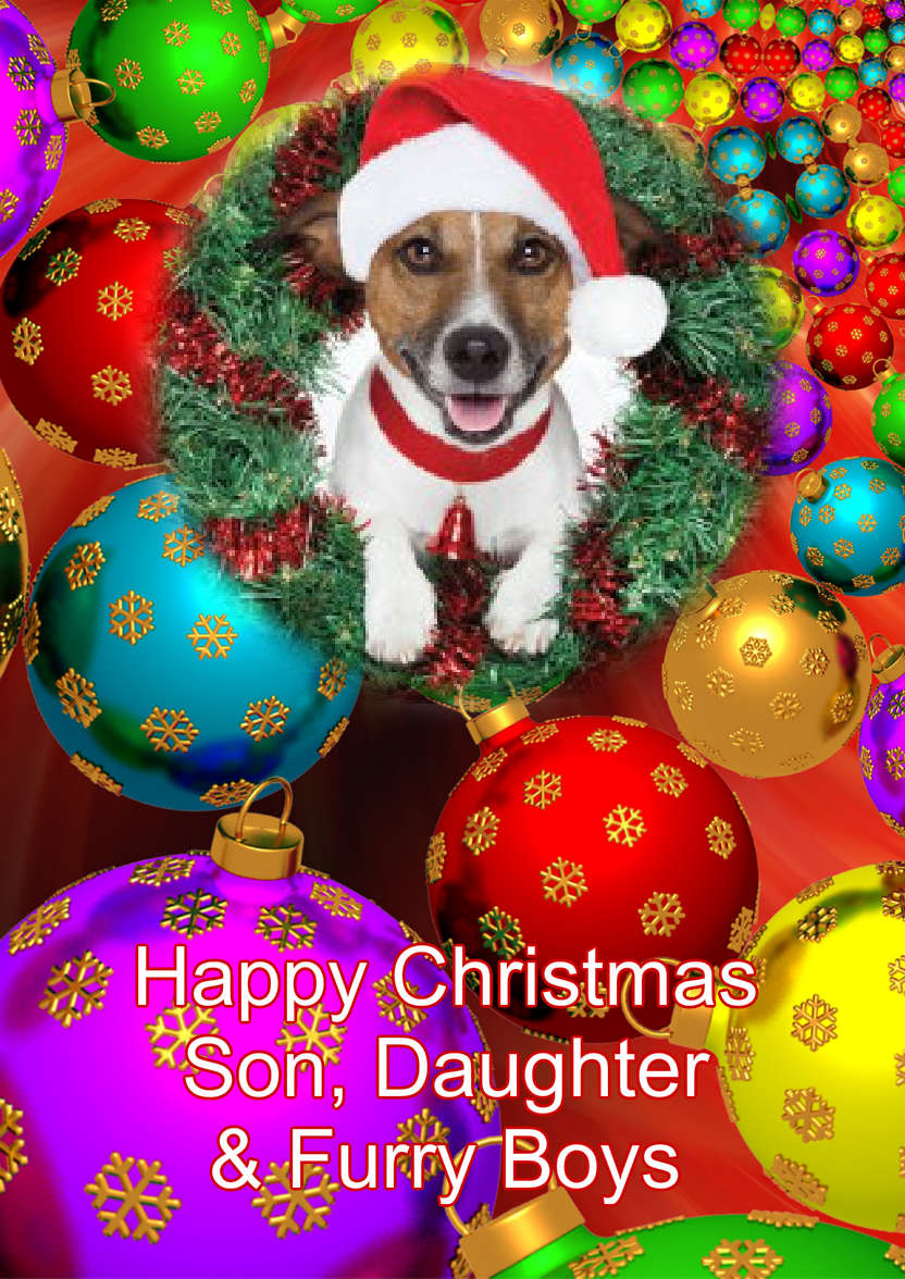 Christmas Baubles Photo Card - card made with Crafty Bob's Card Creator