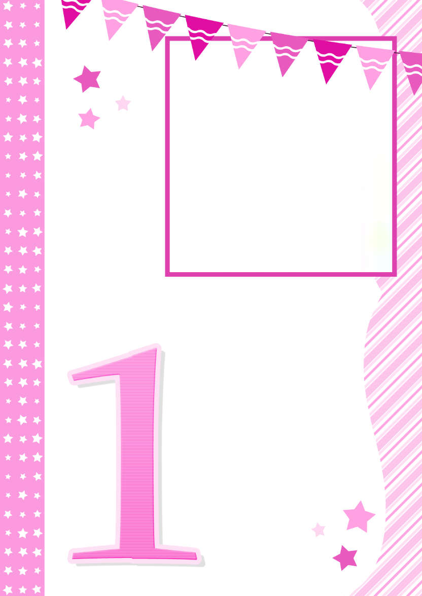 Stars and Stripes First Birthday Girl - card made with Crafty Bob's Card Creator
