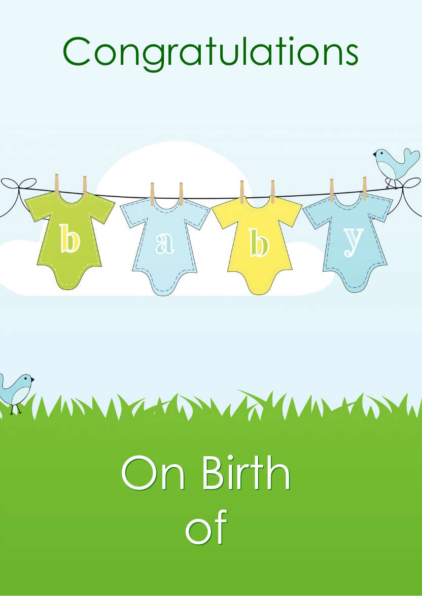 Washing Line New Baby Boy - card made with Crafty Bob's Card Creator