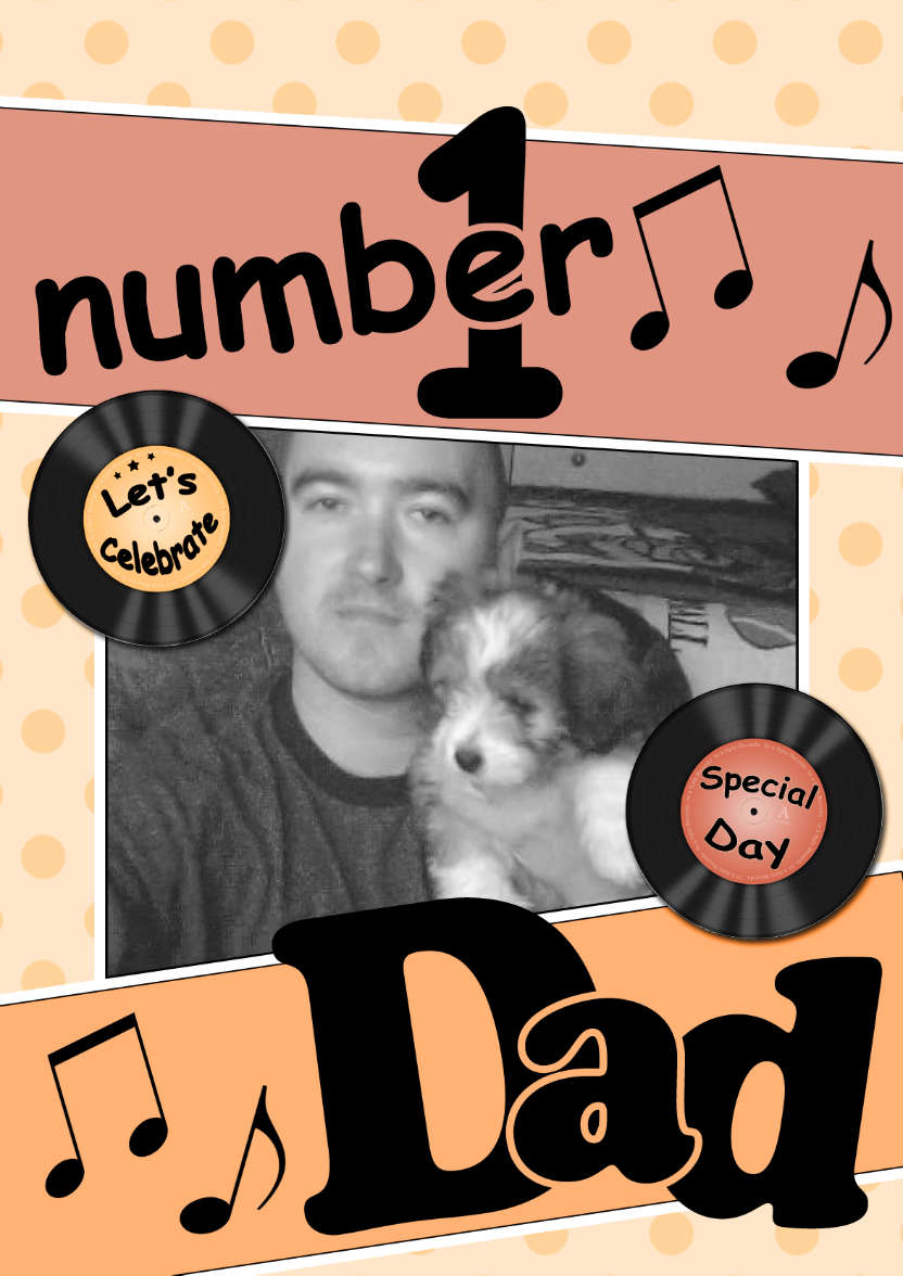 No 1 Dad Record Photo Upload Card - card made with Crafty Bob's Card Creator