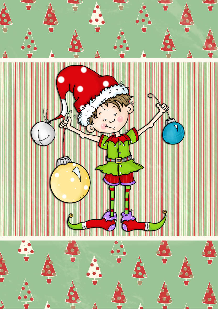 The Helpful Elf Christmas Card - card made with Crafty Bob's Card Creator