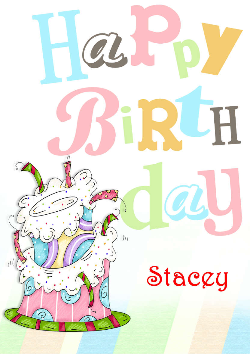 Funky Birthday Cake Card - card made with Crafty Bob's Card Creator