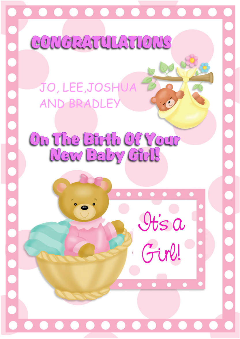 Baby Girl - card made with Crafty Bob's Card Creator