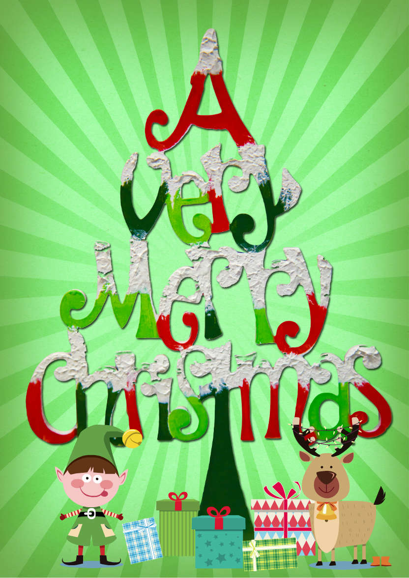 Christmas Tree Word Art - card made with Crafty Bob's Card Creator