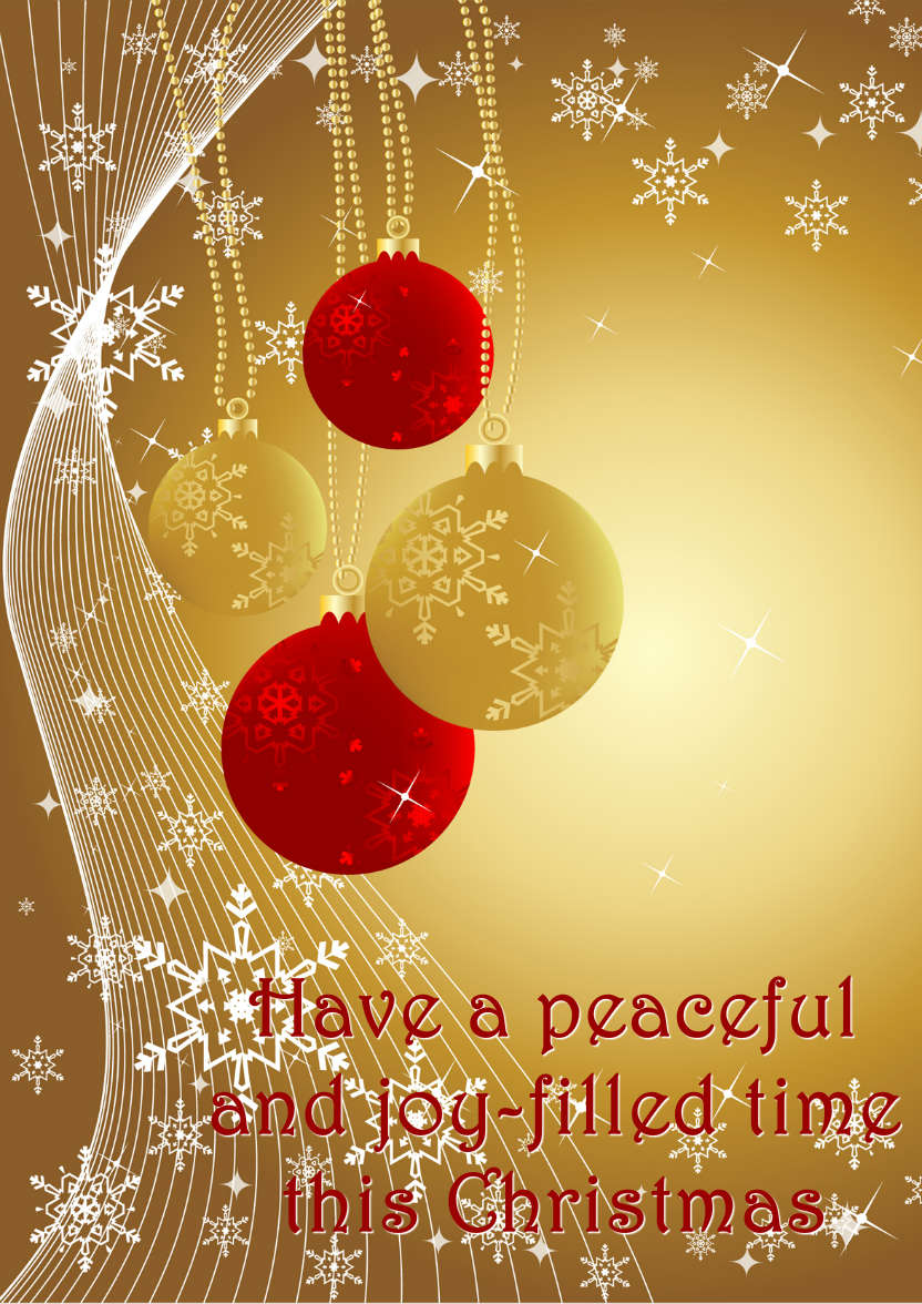 Red and Gold Christmas Baubles - card made with Crafty Bob's Card Creator