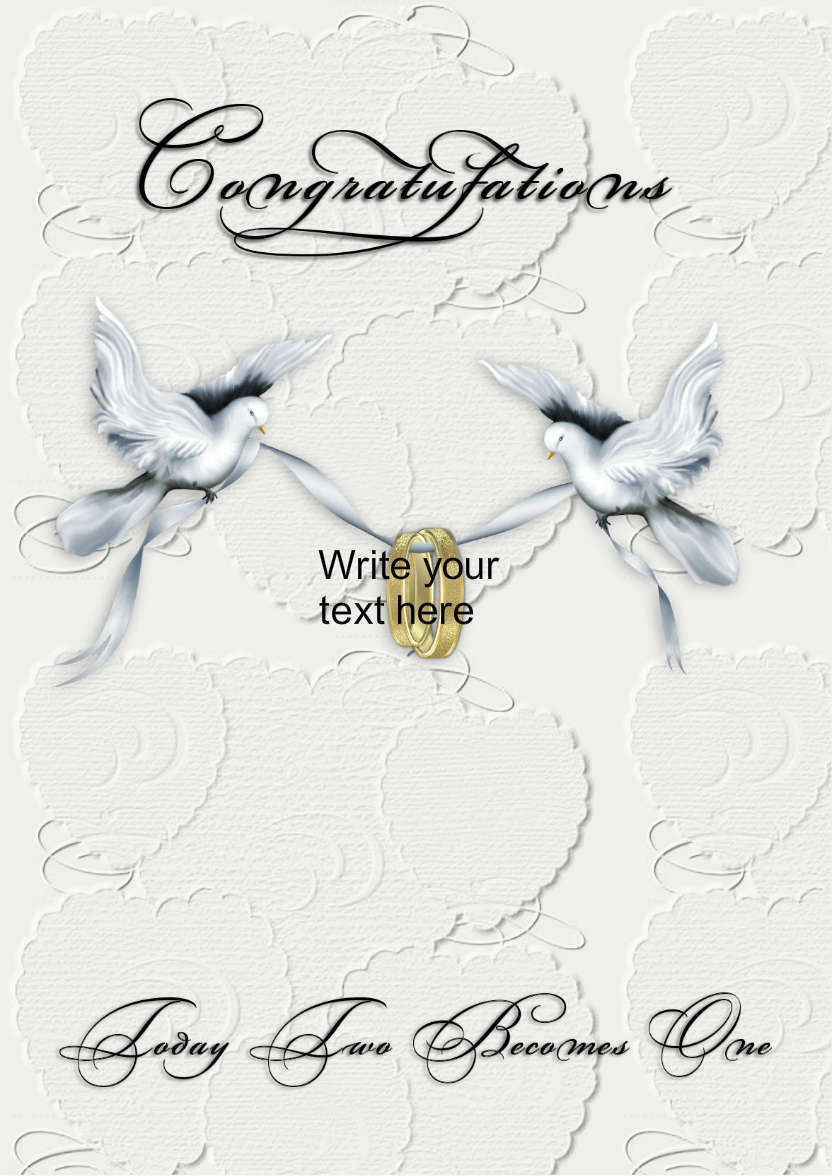 Doves and Rings Wedding - card made with Crafty Bob's Card Creator