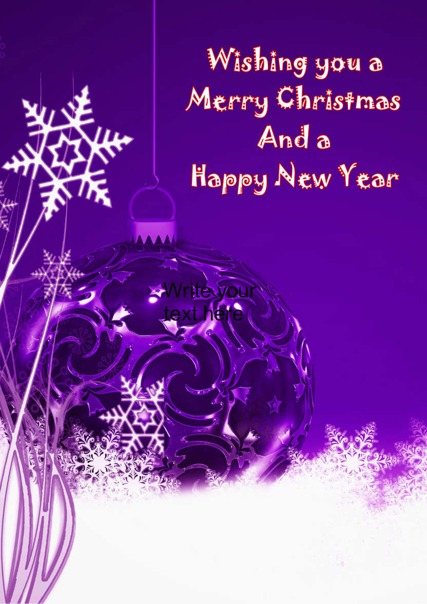 Christmas Bauble and Snowflakes - card made with Crafty Bob's Card Creator