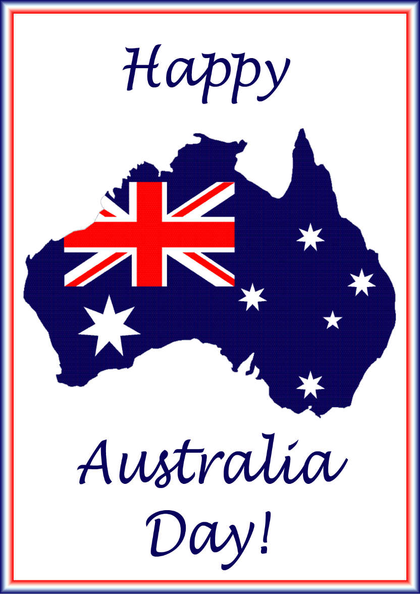 Australian Flag Australia Day Card - card made with Crafty Bob's Card Creator