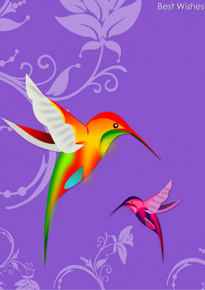 Hummingbirds - card made with Crafty Bob's Card Creator