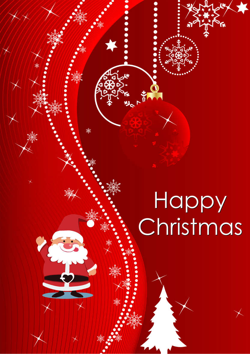 Red Christmas Baubles - card made with Crafty Bob's Card Creator
