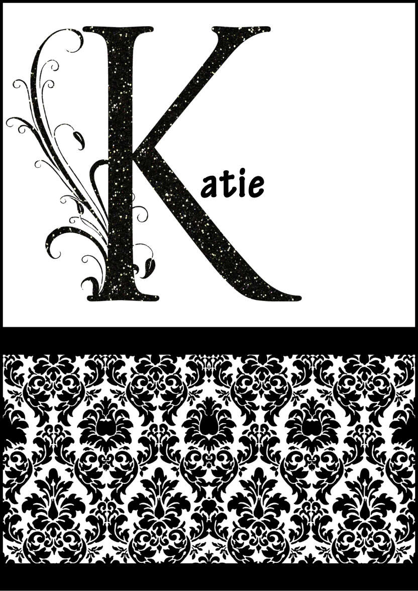 Damask Monogram Letter K Card - card made with Crafty Bob's Card Creator