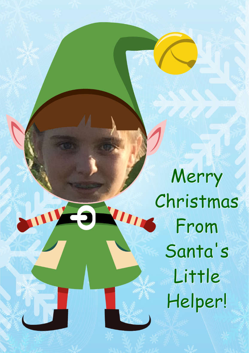 Elf Face Photo Card - card made with Crafty Bob's Card Creator
