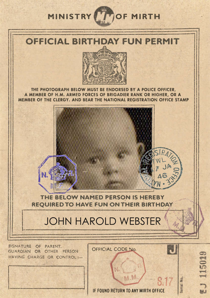 Birthday Fun Permit - card made with Crafty Bob's Card Creator