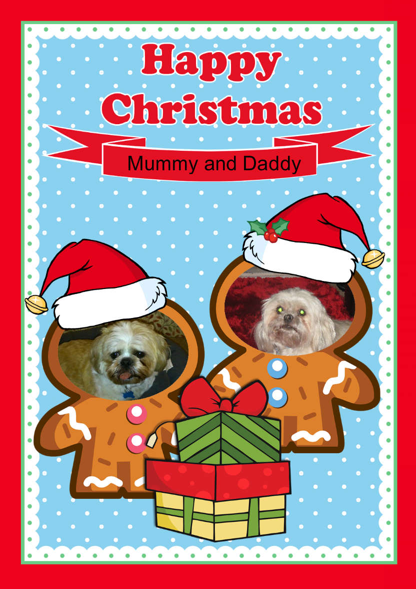 Gingerbread Christmas Photo Card - card made with Crafty Bob's Card Creator