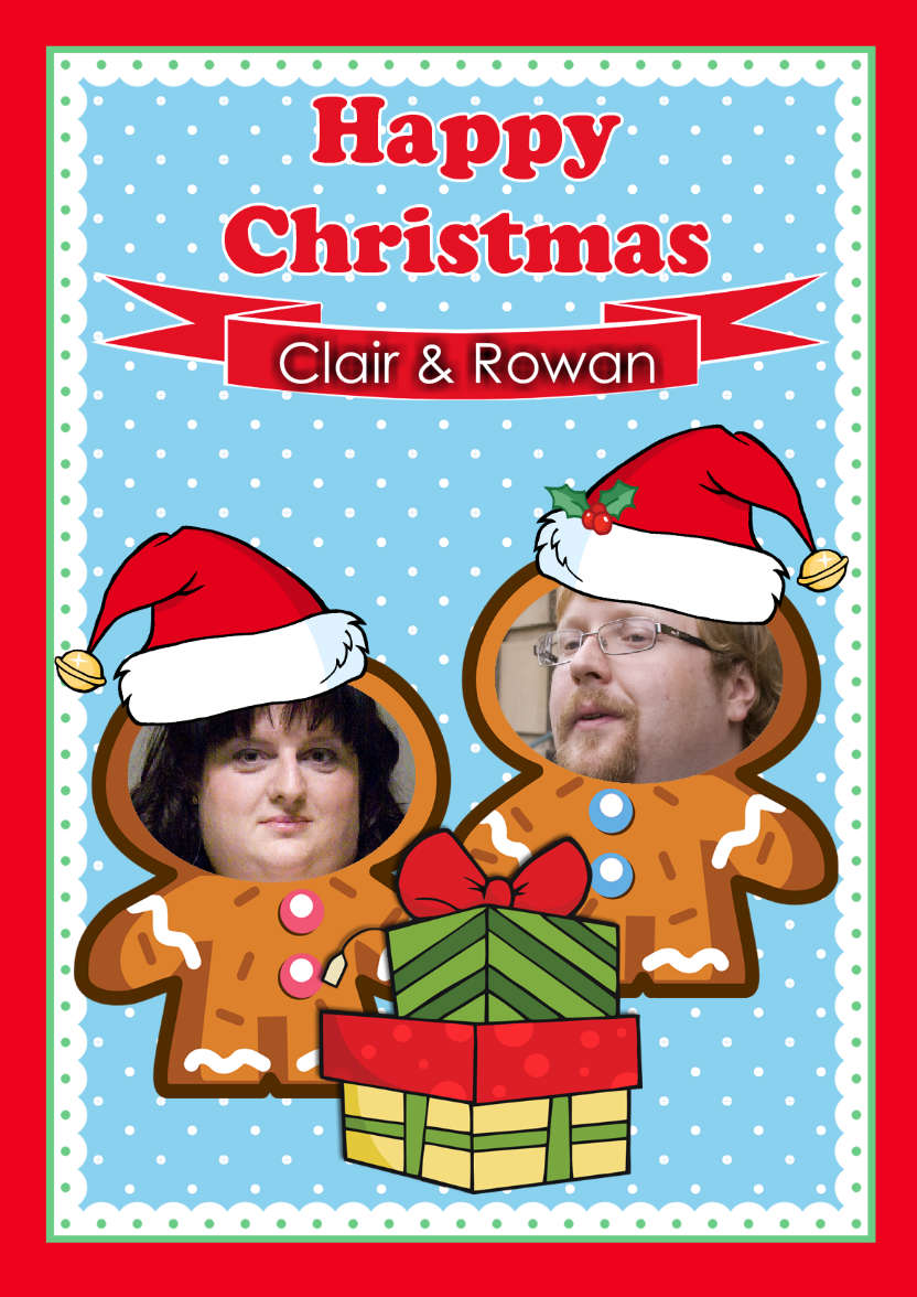 Gingerbread Christmas Photo Card - card made with Crafty Bob's Card Creator
