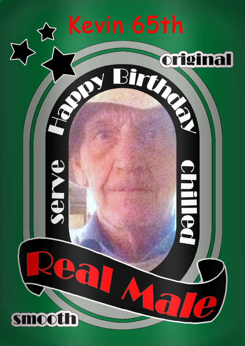 Real Male Beer Can Birthday Photo Upload Card - card made with Crafty Bob's Card Creator