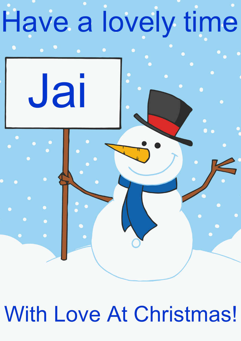 Snowman Holding a Sign - card made with Crafty Bob's Card Creator