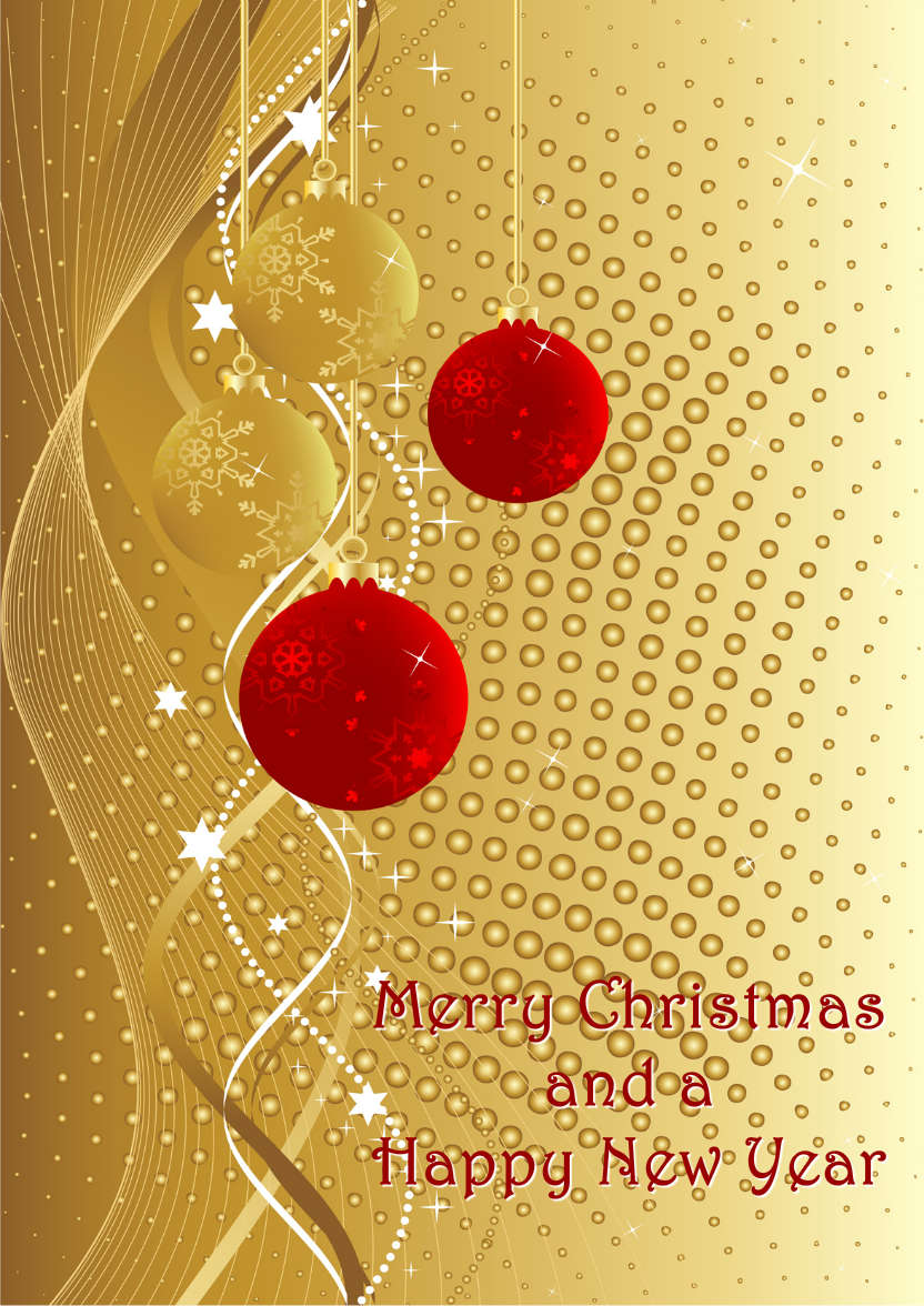Golden Christmas Card Front - card made with Crafty Bob's Card Creator