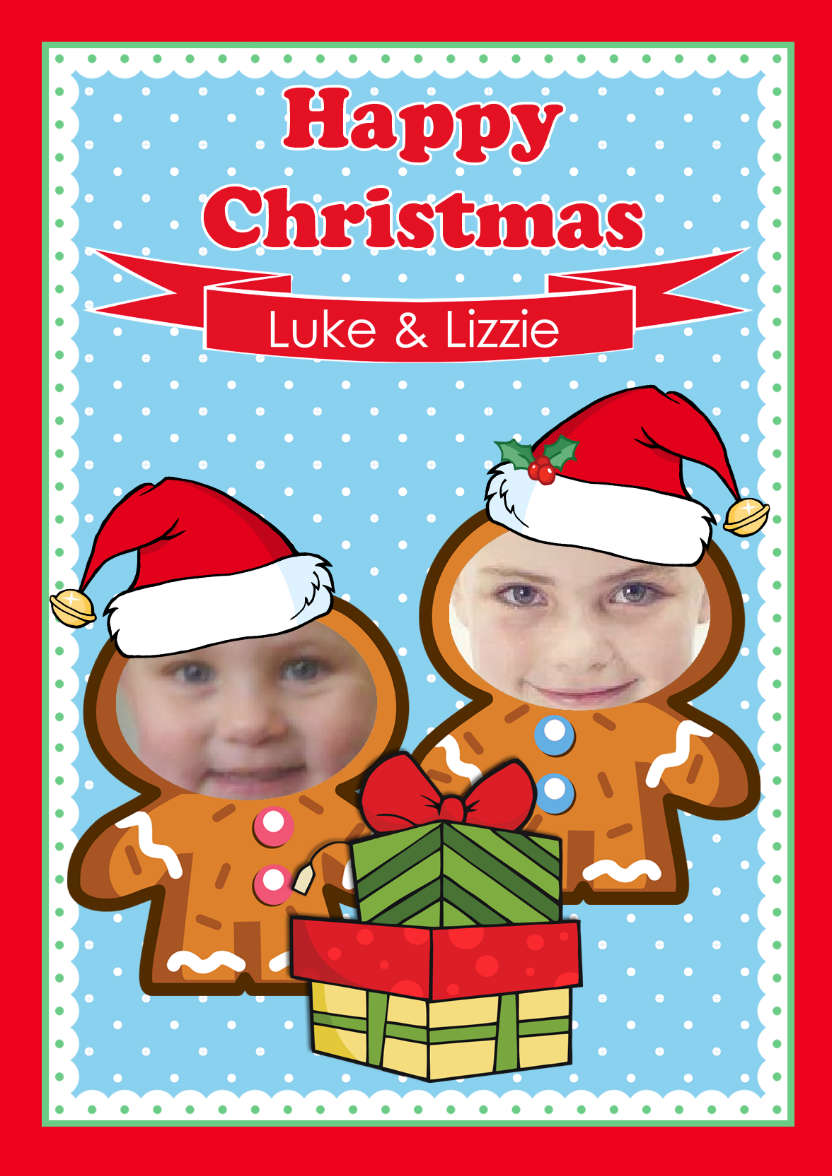 Gingerbread Christmas Photo Card - card made with Crafty Bob's Card Creator
