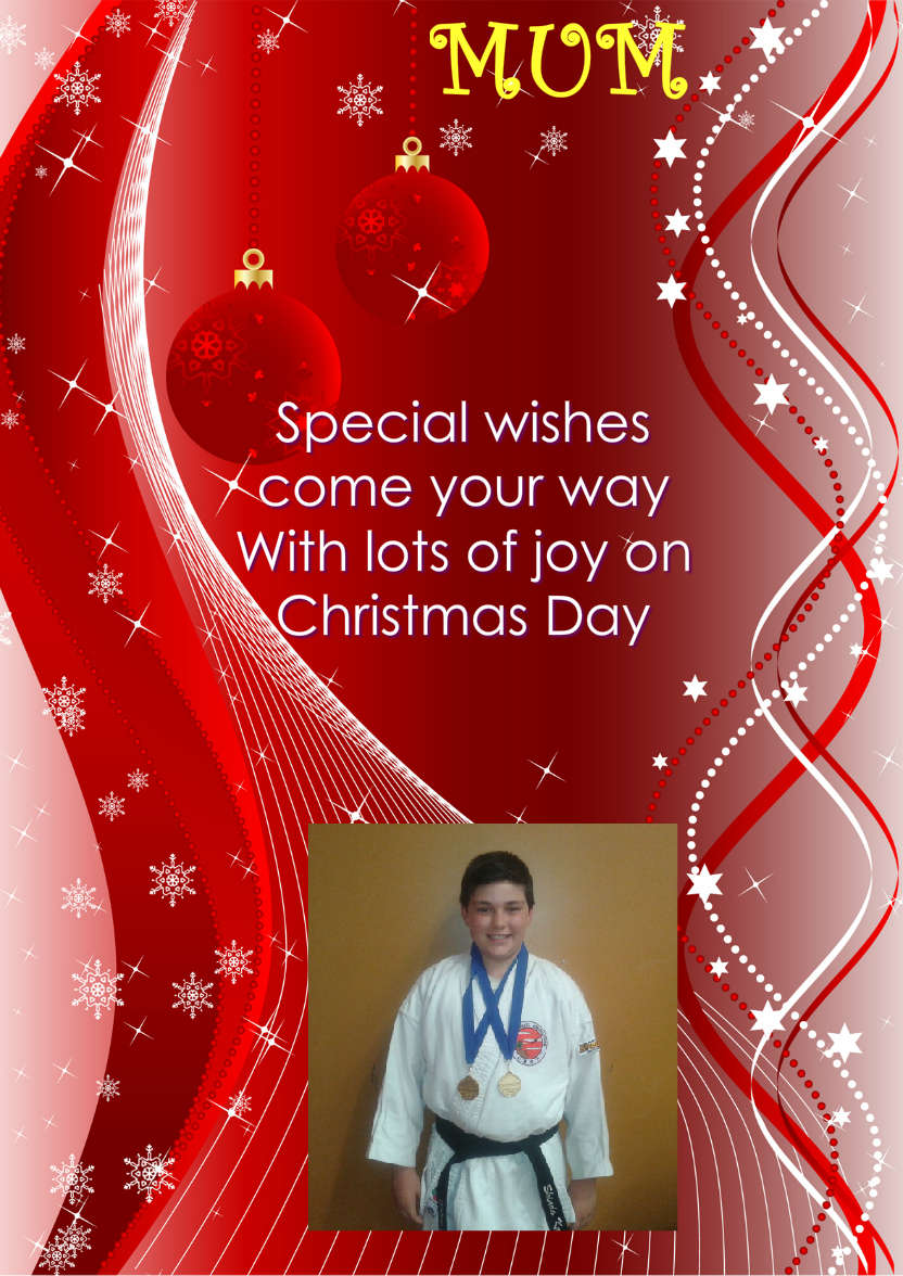 Red Christmas Swirls and Snowflakes - card made with Crafty Bob's Card Creator