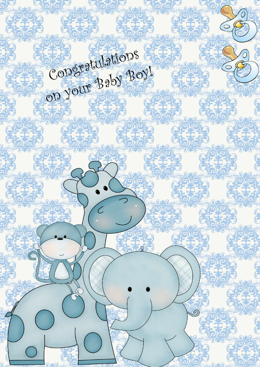 New Baby Boy - card made with Crafty Bob's Card Creator