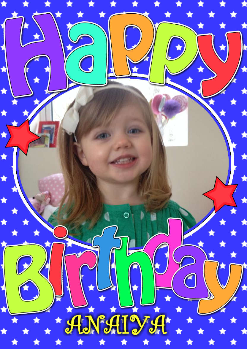 Birthday Stars Photo Upload Card - card made with Crafty Bob's Card Creator