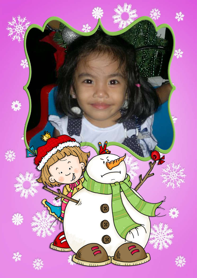 Naughty Sally and Her Snowman - card made with Crafty Bob's Card Creator
