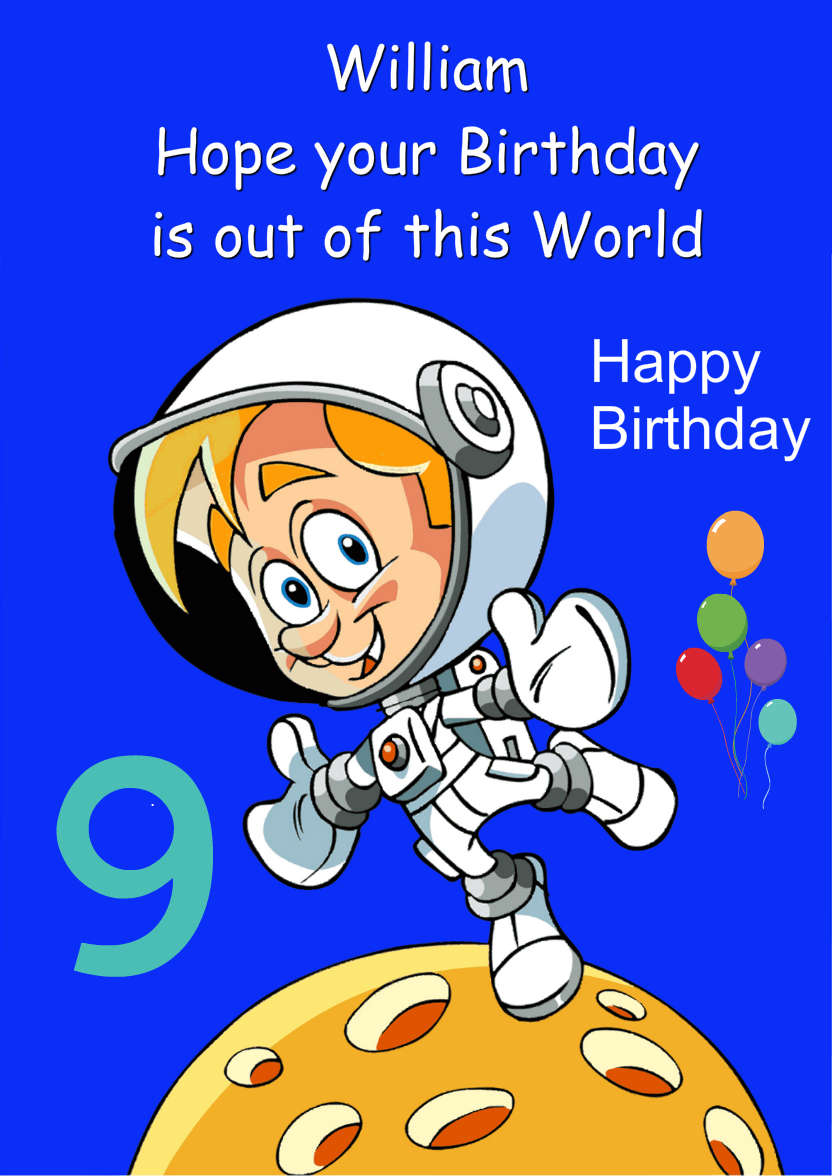 Astronaut Space Card - card made with Crafty Bob's Card Creator