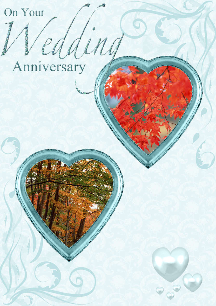 Wedding Anniversary Hearts Photo Card - card made with Crafty Bob's Card Creator