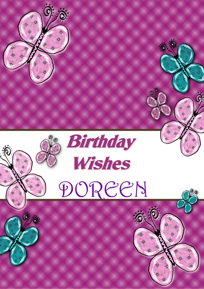 Beautiful Butterflies Birthday Card - card made with Crafty Bob's Card Creator