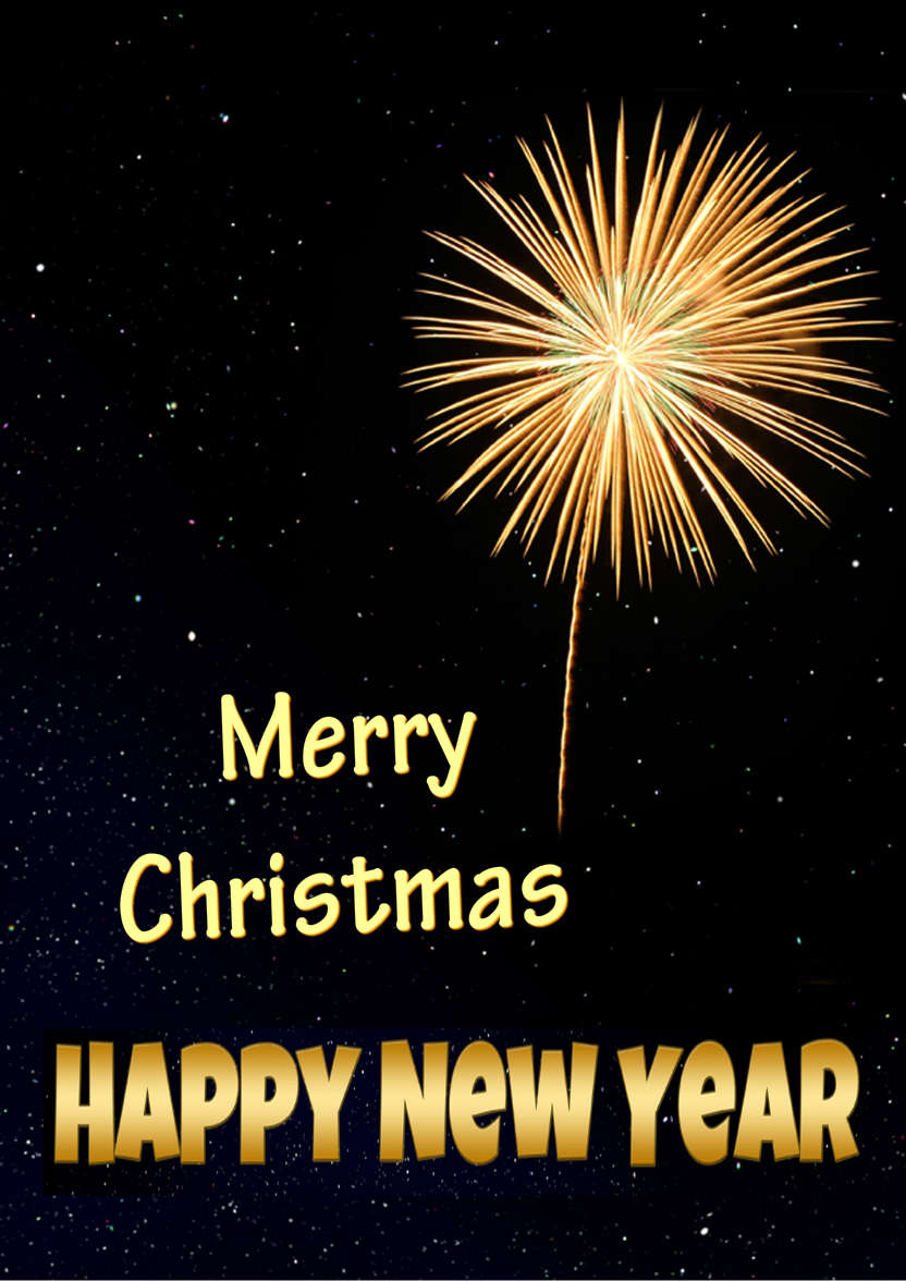 Firework New Year Card - card made with Crafty Bob's Card Creator