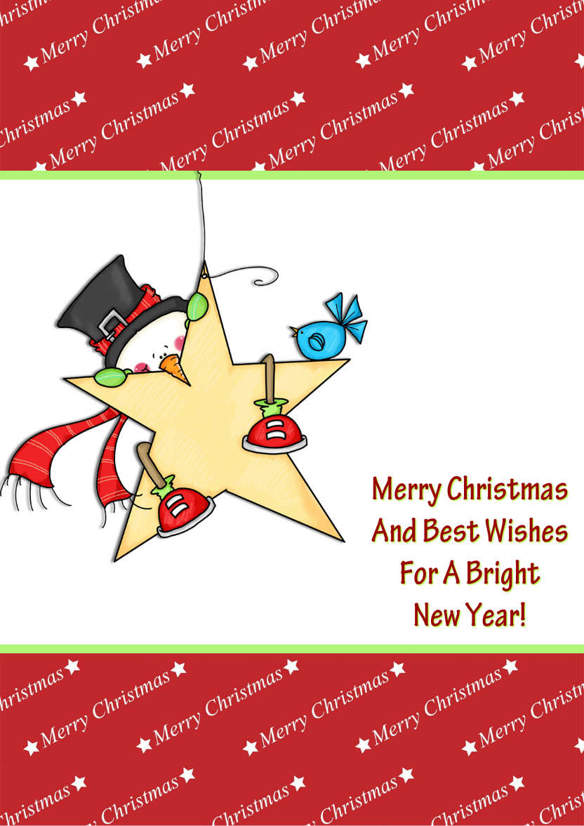 Hanging Snowman - card made with Crafty Bob's Card Creator