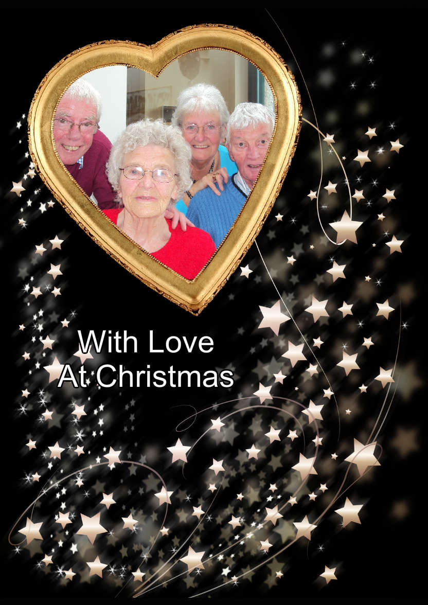 Gold Heart and Stars Photo Card - card made with Crafty Bob's Card Creator