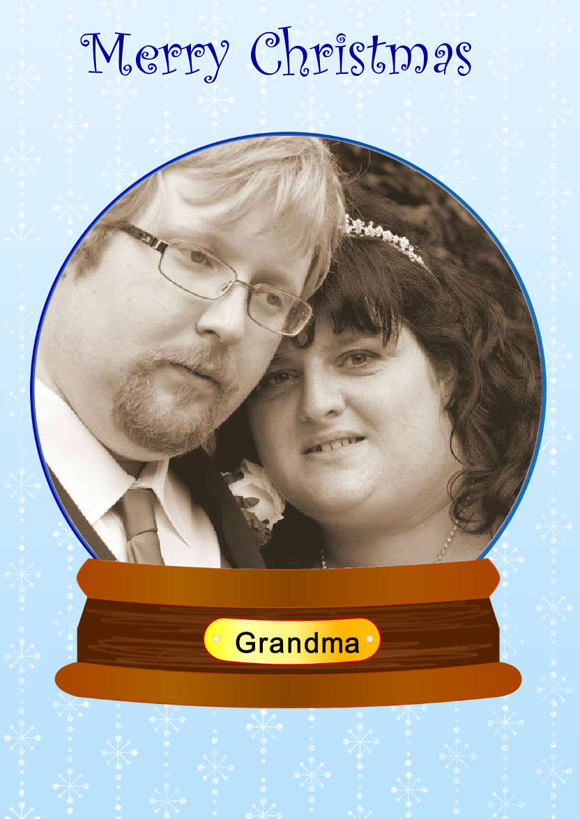 Christmas Snow Globe Photo Card - card made with Crafty Bob's Card Creator