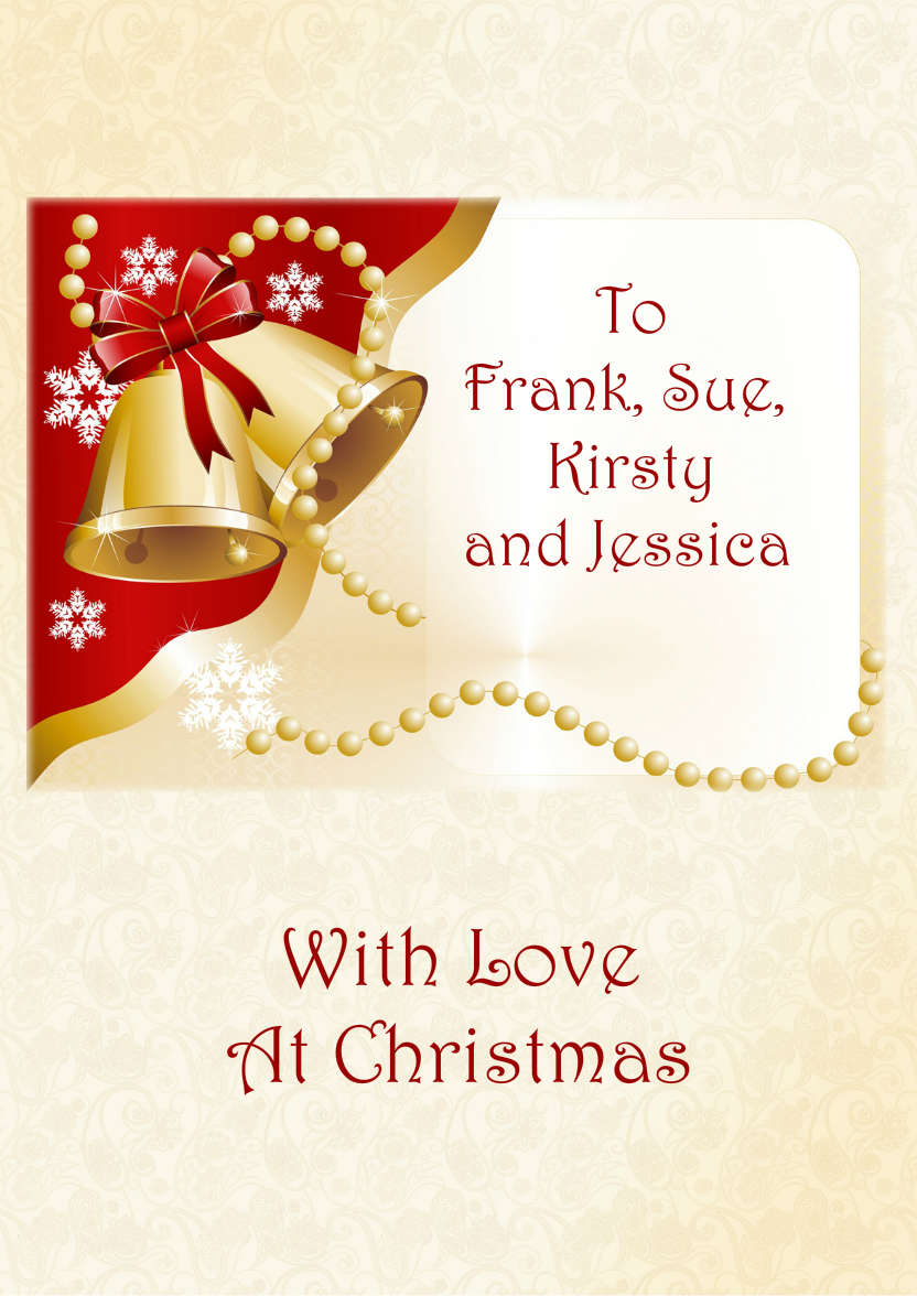 Jingle Bells Christmas Card - card made with Crafty Bob's Card Creator