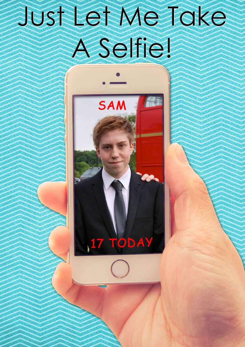 Selfie Mobile Phone Card - card made with Crafty Bob's Card Creator