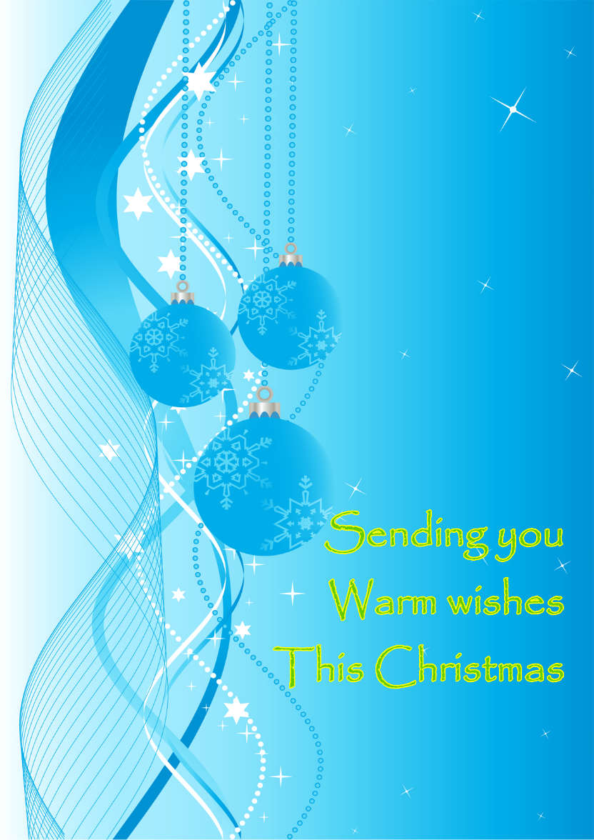 Christmas Ornamental Baubles Blue - card made with Crafty Bob's Card Creator