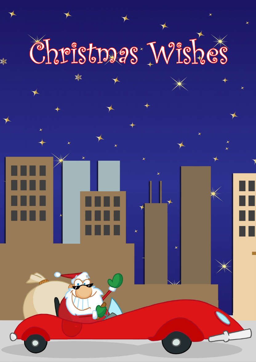 Santa's Sports Car - card made with Crafty Bob's Card Creator