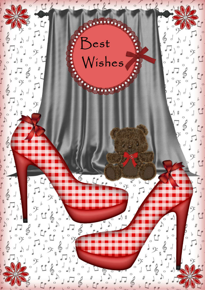 Stepping Out in Red Shoes - card made with Crafty Bob's Card Creator