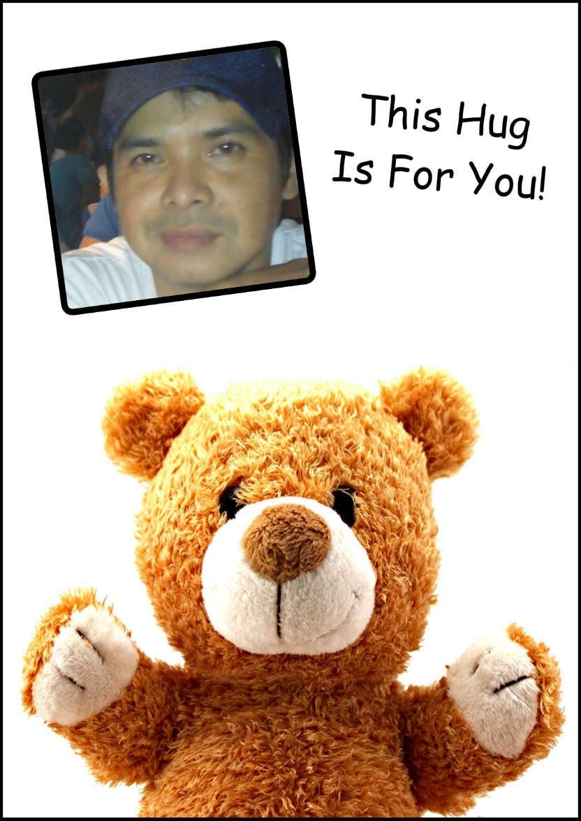 Bear Hug Aperture Card - card made with Crafty Bob's Card Creator