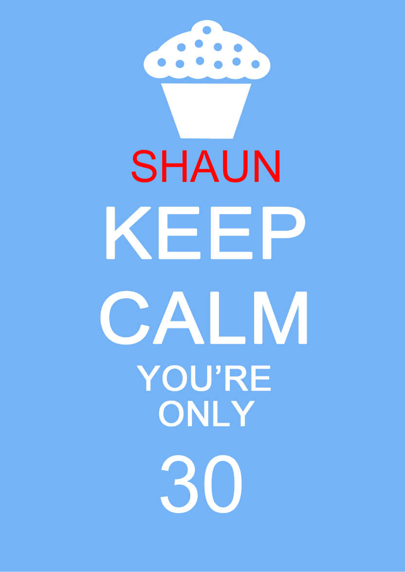 Keep Calm You're Only -  Blue - card made with Crafty Bob's Card Creator