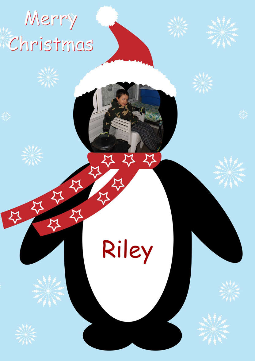 Christmas Penguin Photo Card - card made with Crafty Bob's Card Creator