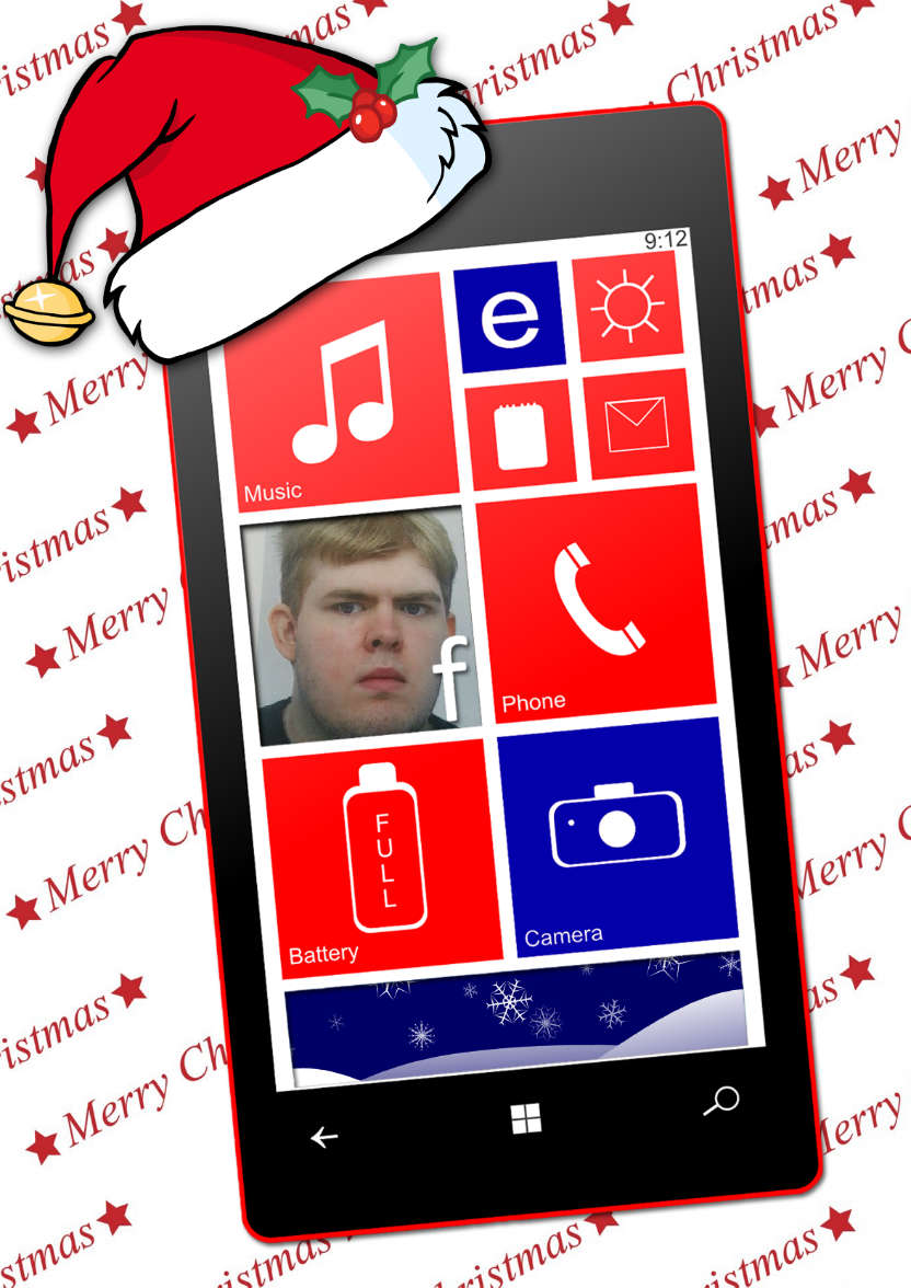 Christmas Smartphone Card - card made with Crafty Bob's Card Creator