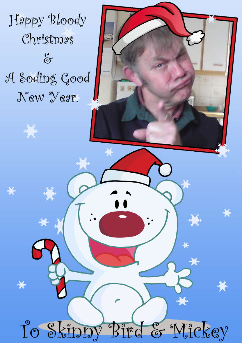 Christmas Carotton Polar Bear Photo Card - card made with Crafty Bob's Card Creator