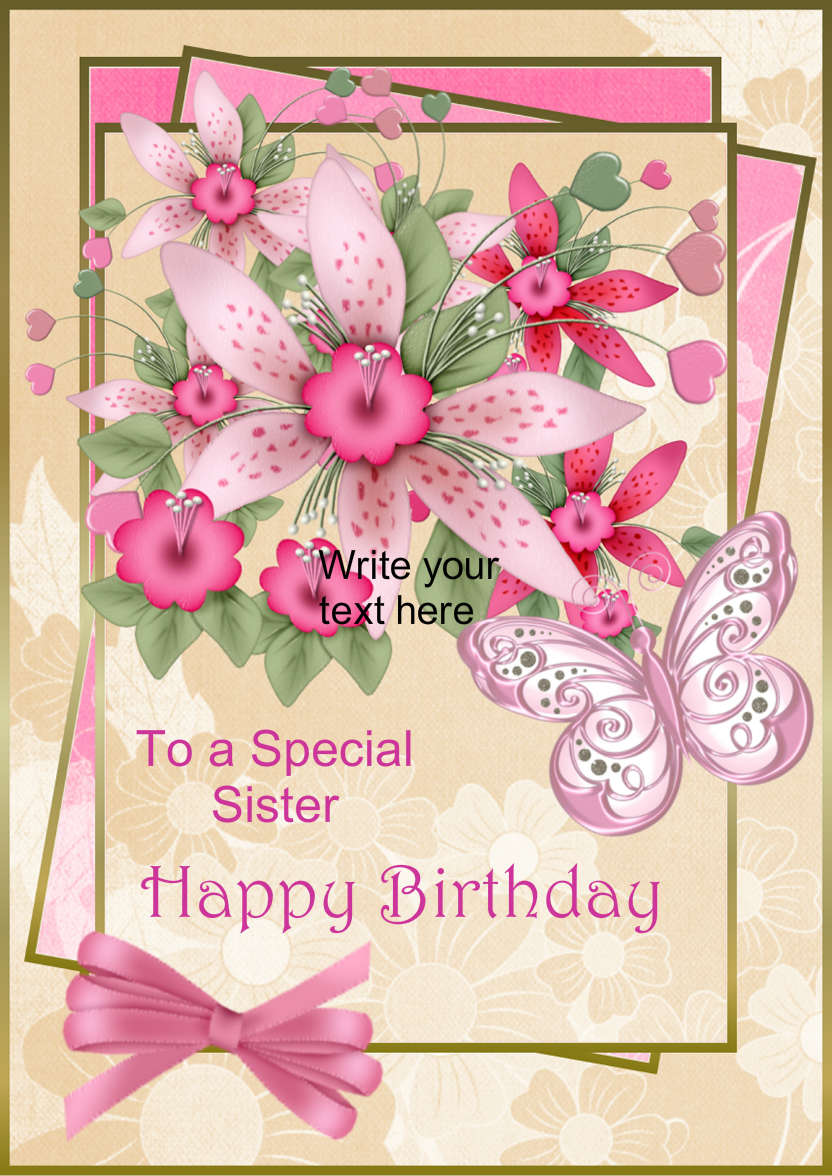 Floral Birthday - card made with Crafty Bob's Card Creator