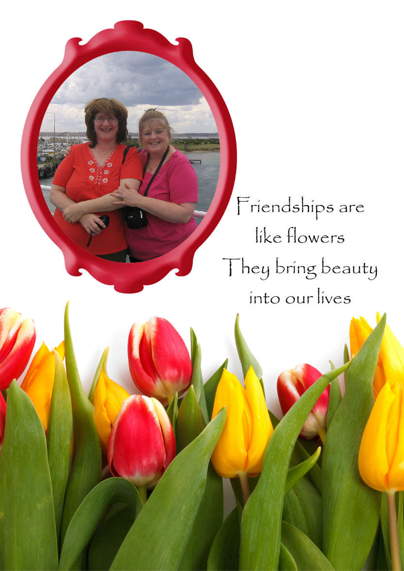 Tulip Frame Photo Card - card made with Crafty Bob's Card Creator