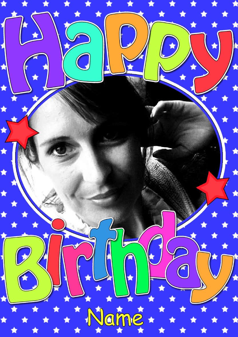 Birthday Stars Photo Upload Card - card made with Crafty Bob's Card Creator