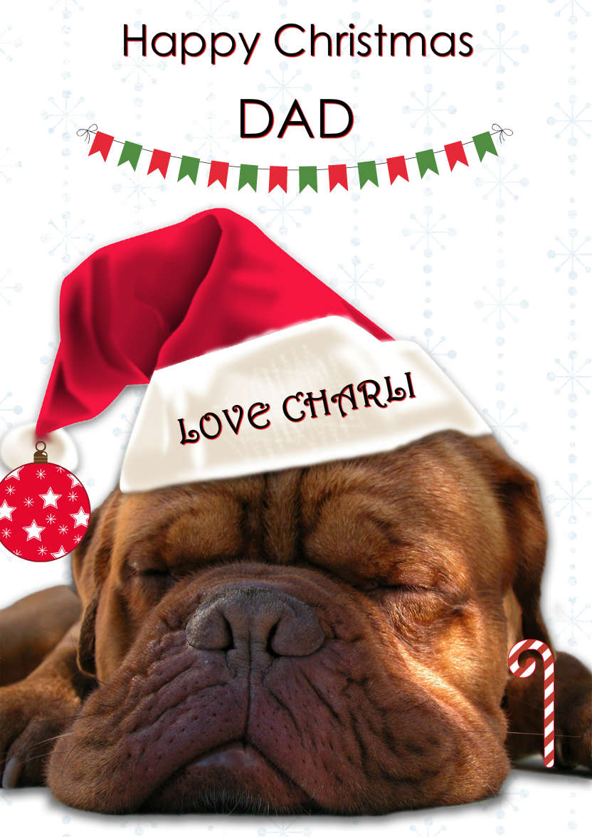 Sleeping Dog Christmas Card - card made with Crafty Bob's Card Creator